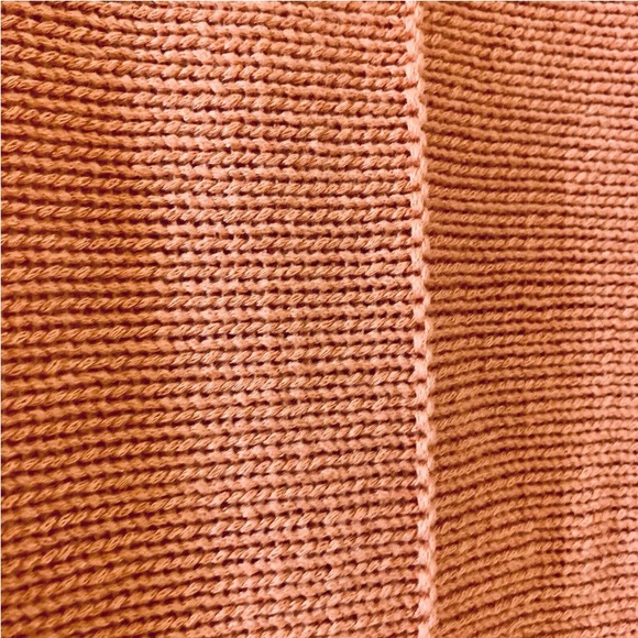 Chico's 2 Size L Large Coral Pink Crew Neck 3/4 Sleeve Knit Sweater Spring Summe - Picture 4 of 9